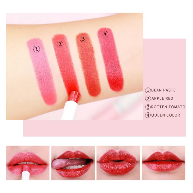 New Matte Lipstick Set Waterproof Non-stick Cup Long-lasting Tobacco Tube Shape Lipstick Kit