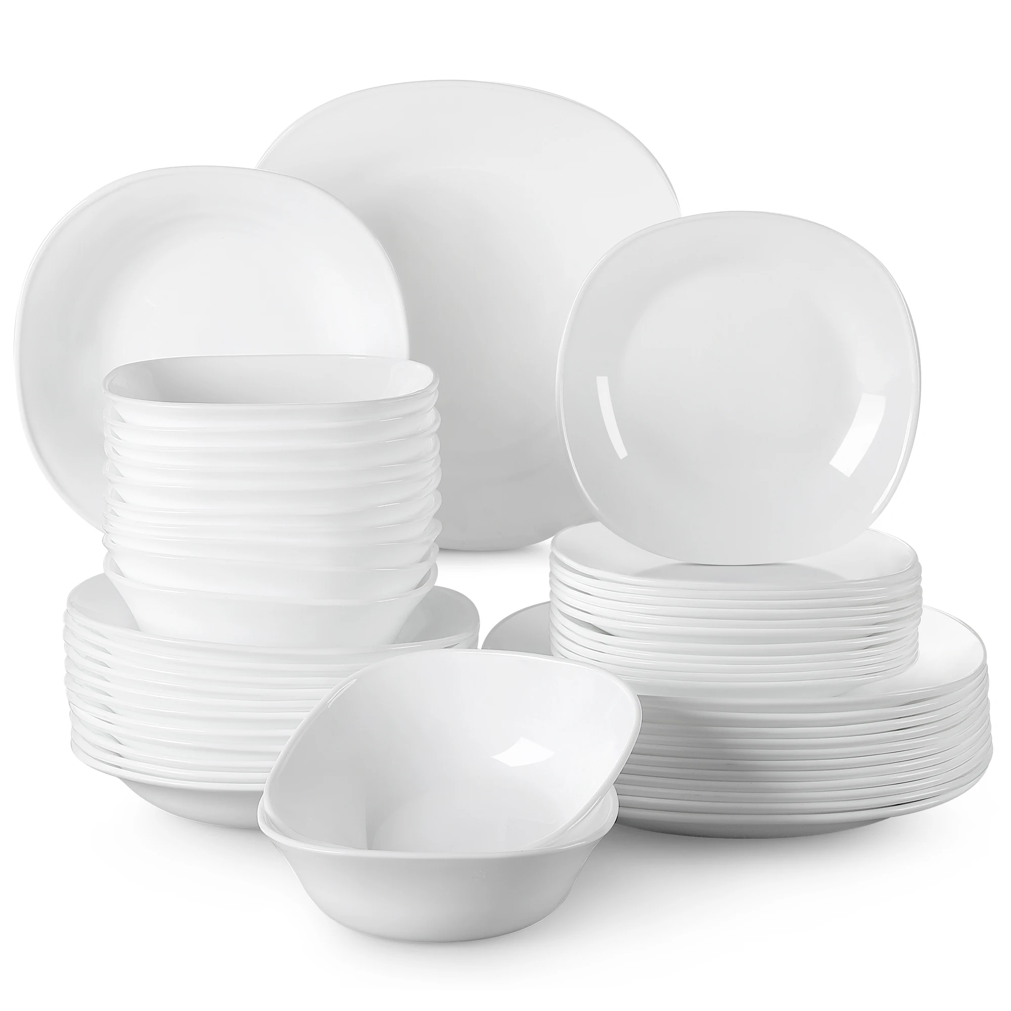 MALACASA Esmer Tempered Glass Dinnerware Set - Service for 6