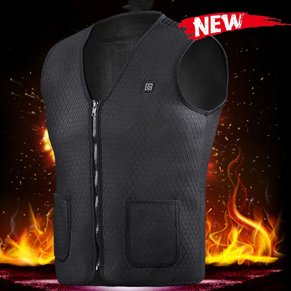 

New Electric Heated Vest Men Women Heating Waistcoat Thermal Warm Clothing Usb Heated Outdoor Vest Winter Heated Jacket
