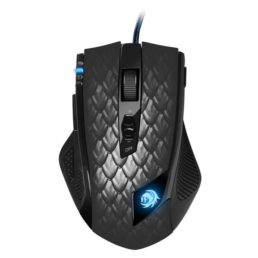 Мышь Sharkoon Drakonia Black, лазерная, проводная, 8200 dpi, USB, подсветка, цвет: черный