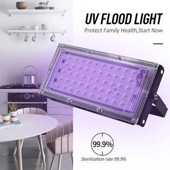 

50W UV Ultraviolet Germicidal Disinfection Portable Sterilization Light 50LEDs Lamp Bulb Uv Mask Germicidal Lamp Sterilizer Mite