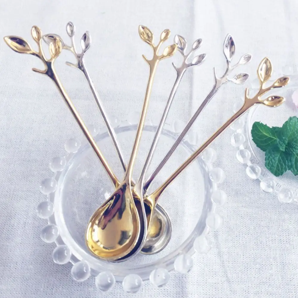 

1PCS Creative Vintage Design Royal Style Branch Small Coffee Spoon Flatware Cutlery Mini Dessert Spoon Small Coffee Spoon