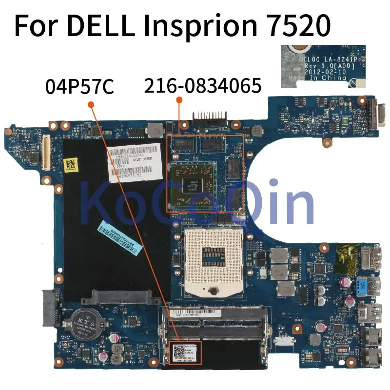 Placa-mãe para Notebook Dell Placa Principal para Computador Notebook 5520 Hd7730m