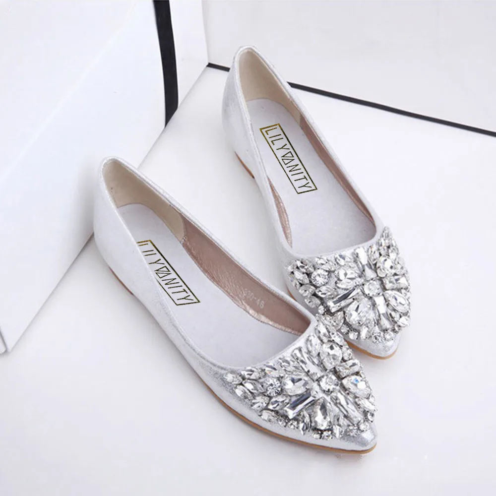 

Women's Pointed Toe Ladise Shoes Casual Low Heel Flat Shoes Fashion Women Bling Soild Casual Boat Breathbale Shoes Loafers