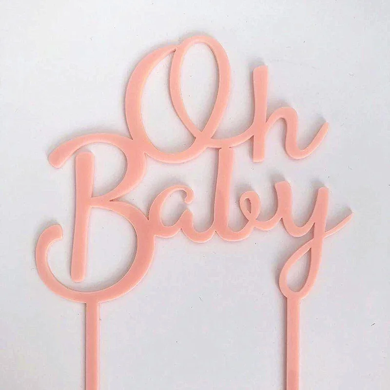 Новинка OH Baby акриловый торт Топпер Золотой Серебряный Свадебный кекс флаги для