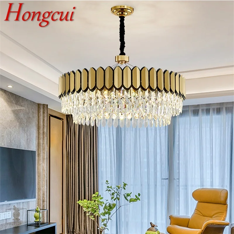 

Hongcui Modern Crystal Chandelier Luxury LED Hanging Fixtures Creative Decorative For Living Room Dining Room Villa Duplex