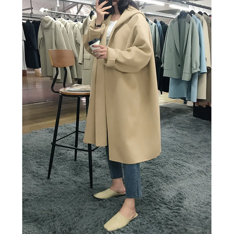 Spring Autumn Coat Women Clothes Korean Oversized Women Coat Vintage Wool Coat Women Manteau Femme Casaco YR037 YY2031