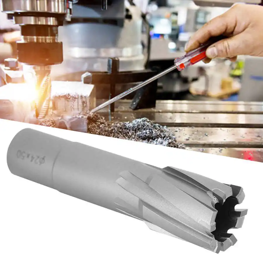 

24X50mm High-Speed Steel Coring Drill Bit Hollow Core HSS Annular Milling Cutter For Industrial Tools