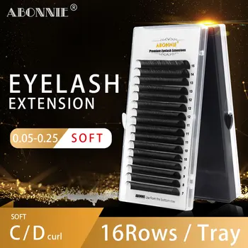 

Abonnie Eyelash Extensions 16 lines 8-17 MM Classical Mink Extensions Lashes Soft Individual Eyelashes Natural Professional Lash