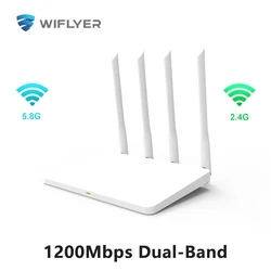 Roteador sem fio wifolheado wireless de 1200mbps, roteador wifi gigabit com slot para cartão sim