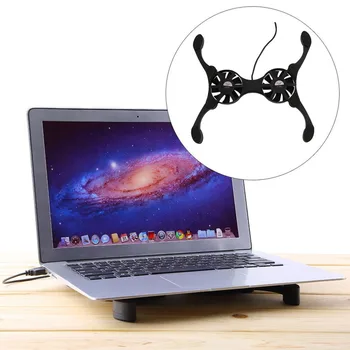 

2018 New Arrival USB Double Fans Port Mini Portable Octopus Notebook Fan Cooler Cooling Pad For 14 inch Laptop