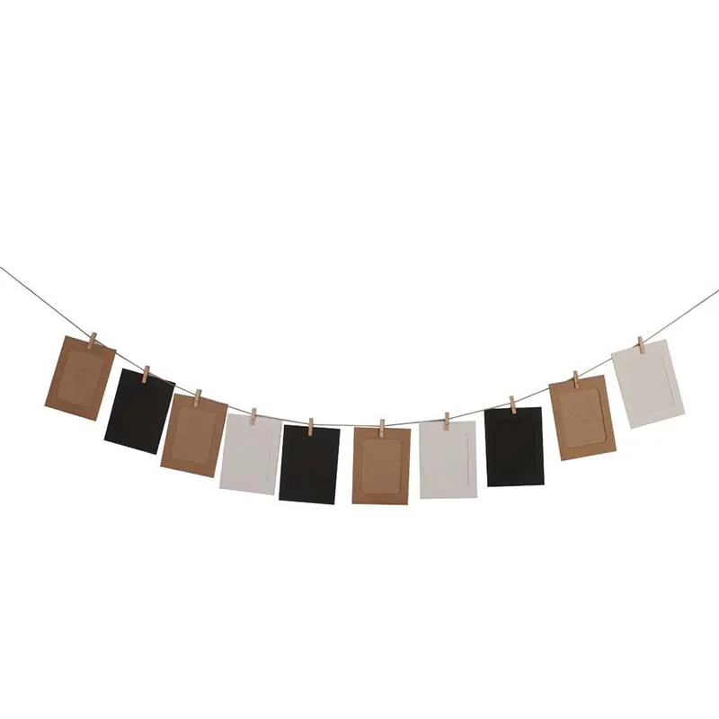 

10pcs Paper Photo Frame 6inch hanging with Clip Cord