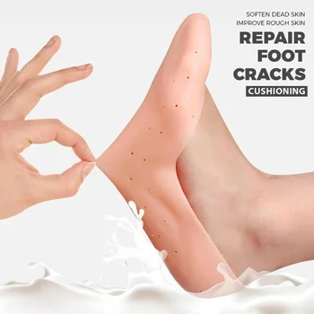 

Newest Anti-Dry And Anti-Cracking Foot Socks Silicone Boat Socks Moisturize Rejuvenate Skin Protect Soles and Heels