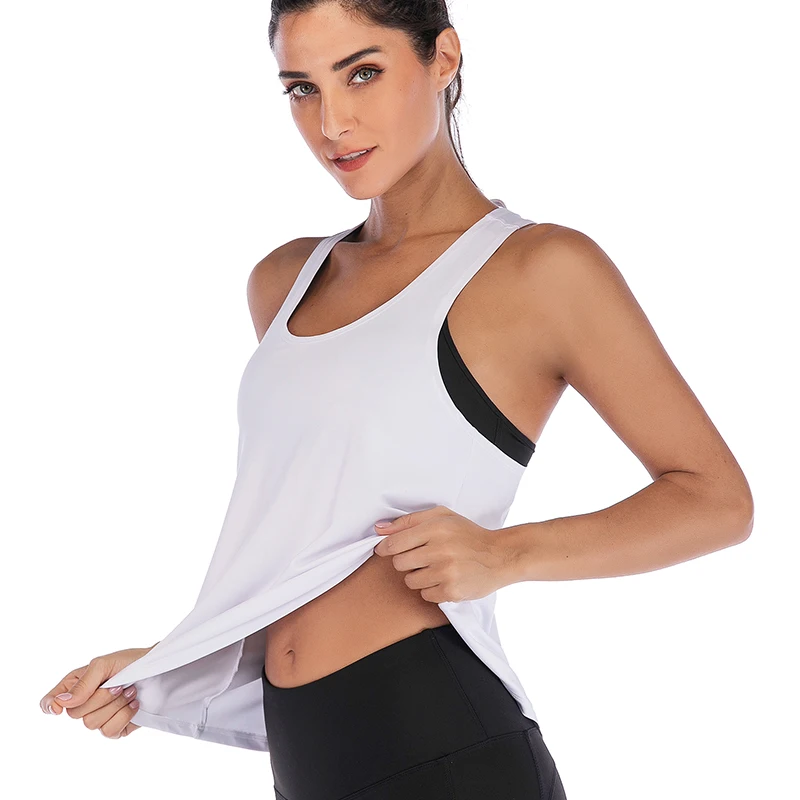 LEOQ Seamless Yoga Shirts Both Wear Sports Crop Top Workout Women Sleeveless Backless Gym Tops Athletic Fitness Vest Active Wear