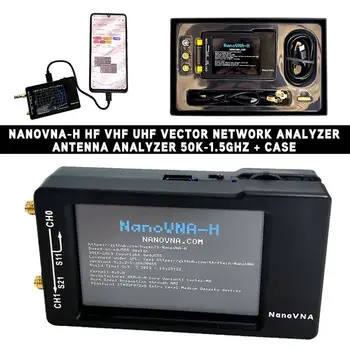 

50K-1.5GHz NanoVNA-H HF VHF UHF Vector Network Analyzer Antenna Analyzer Case Meterk Portable LCD Digital Handheld Tool