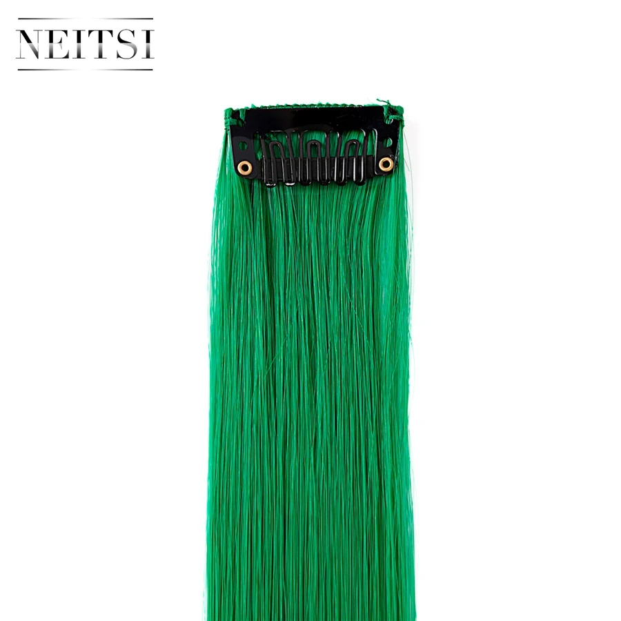 Neitsi 20 ''2 шт./упак. Синтетические прямые длинные Омбре Nep заколка в# T2615 цвет человеческие волосы для наращивания
