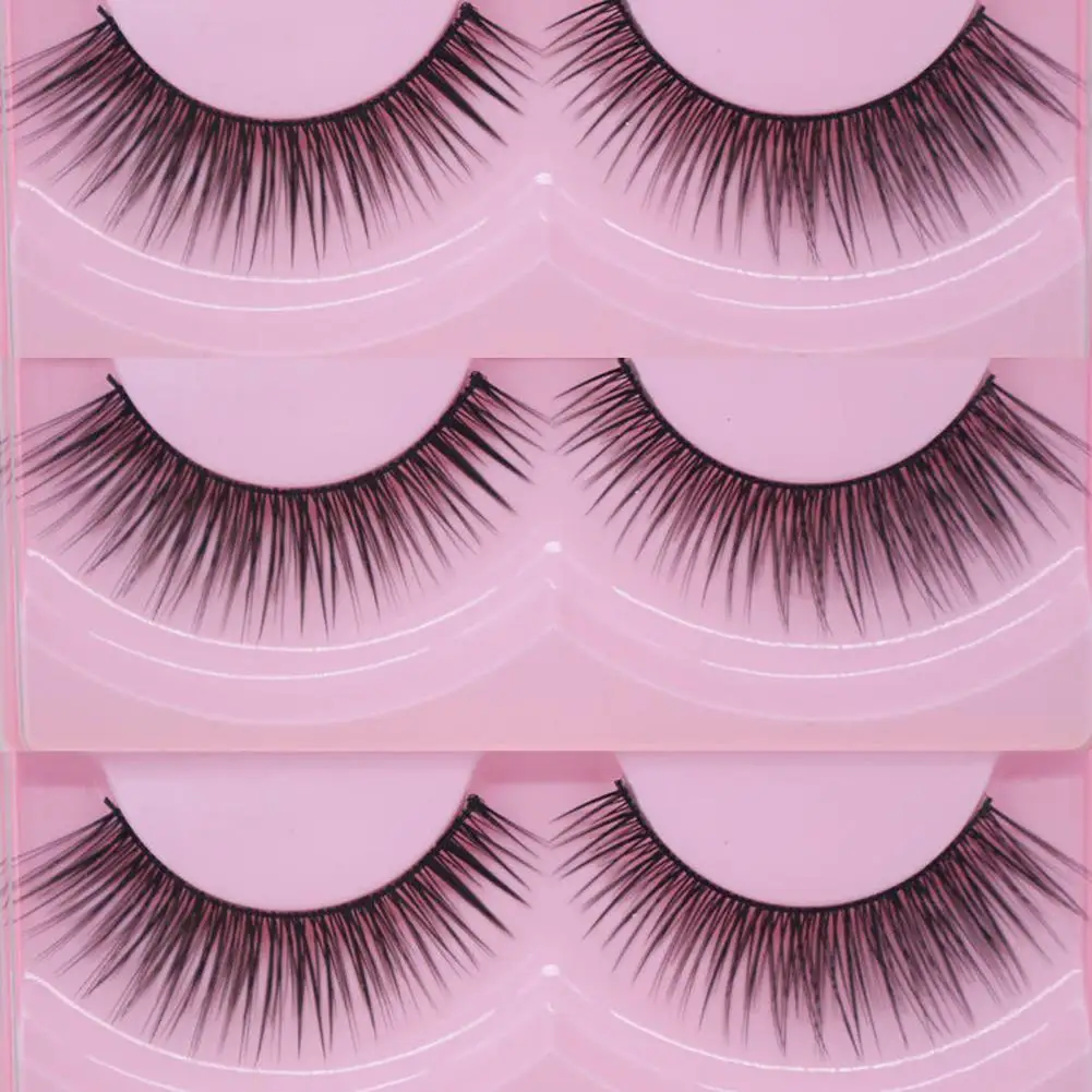 

Beautiful 1Pair Lady Cross Fake Eye Lashes Extension Makeup Long False Eyelashes New