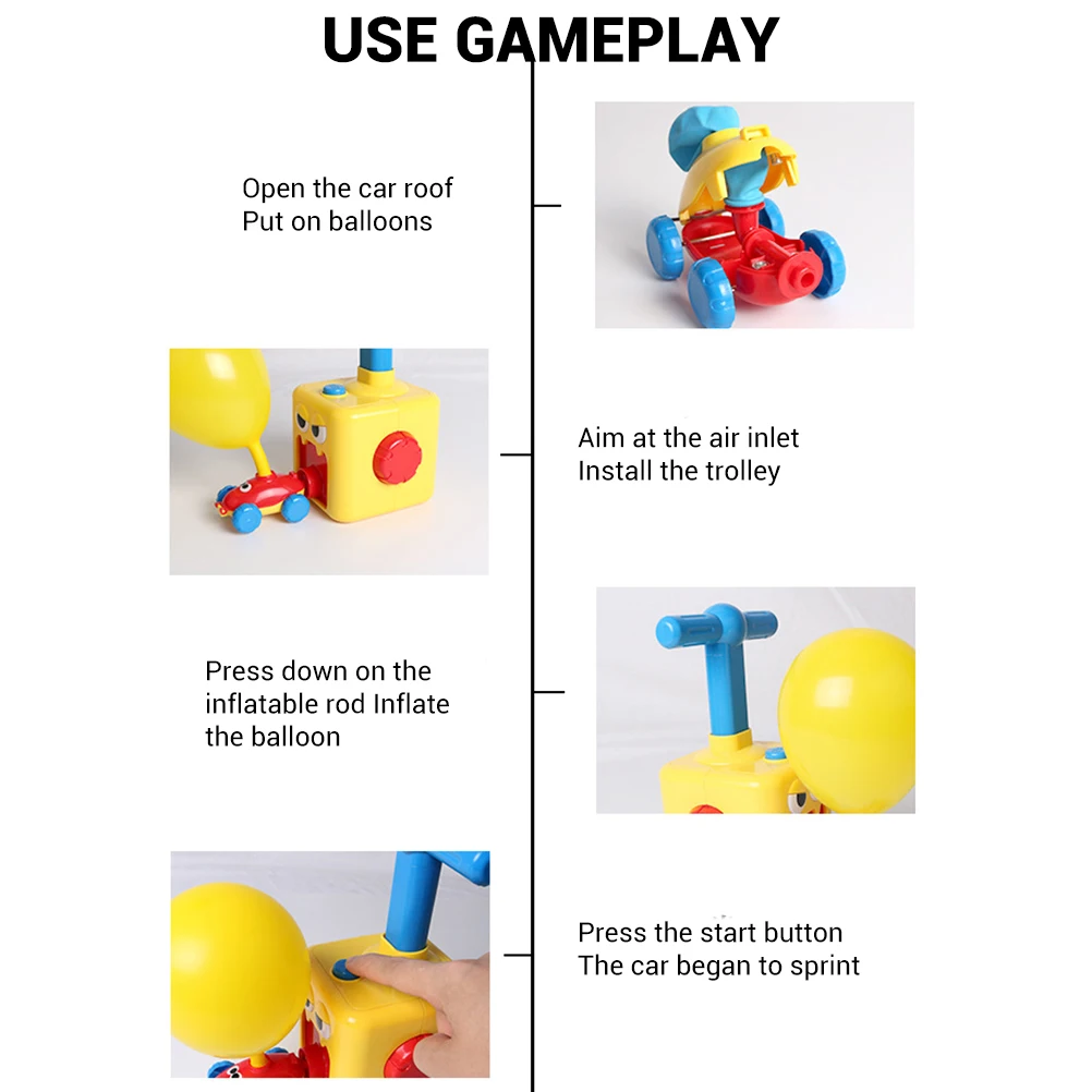 Details about   Kids Inertia balloon launcher & Powered Car Toy set Educational Experiment toys 