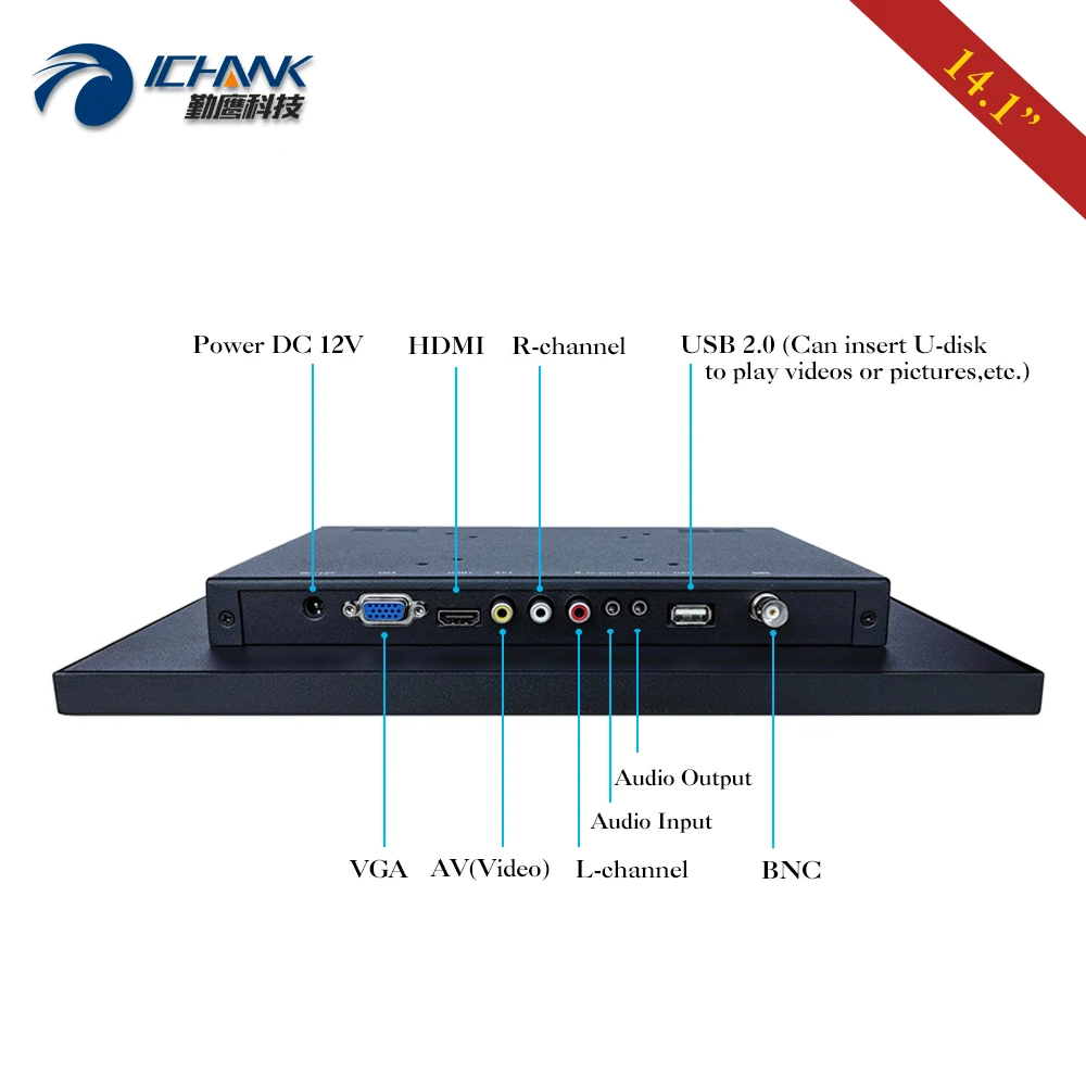 ZB141TN 59/14 1 &quot1280x800 720p HDMI VGA дистанционное управление ПК монитор ЖК экран USB порт