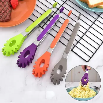 Food Grade Silicone Tongs Non-Slip Heat-Resistant Serving Kitchen Noodles