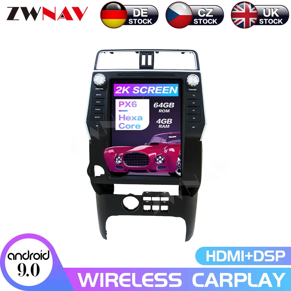

ZWNAV Android 9.0 Car GPS Navigation For Toyota Alphard 2018-2020 head unit multimedia autoradio tape no DVD player Tesla style