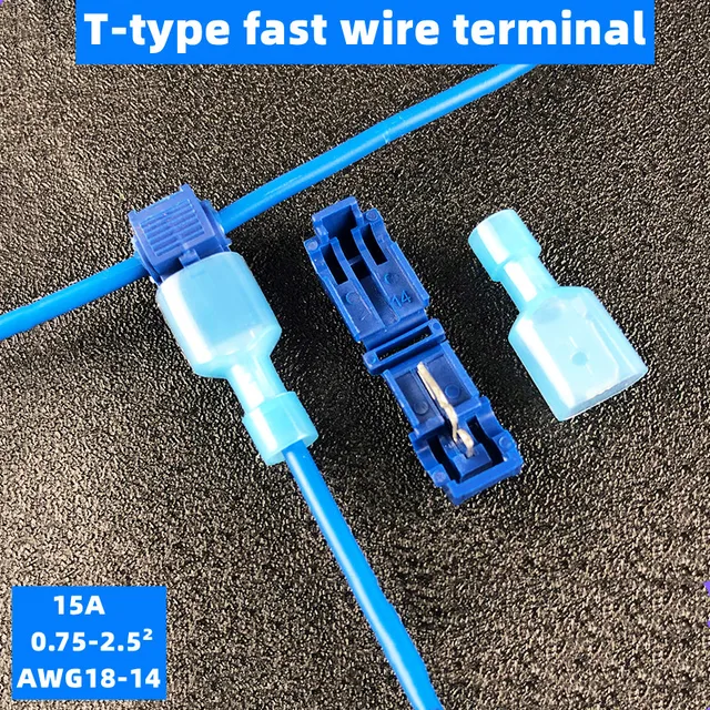 T-Type Terminal Block Wire And Cable Connection Clip Cable Accessories Cable Lug Cable Splice Connectors Electronics cb5feb1b7314637725a2e7: Blue