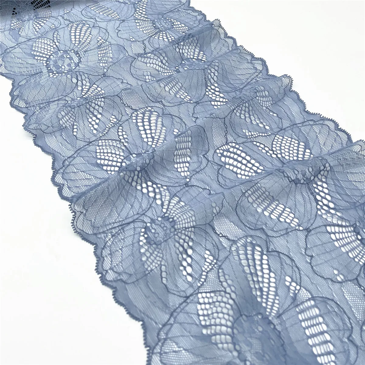 3M/Lot Width 9 1/4 inch 23.50cm Light Blue Stretch Lace Trim 5