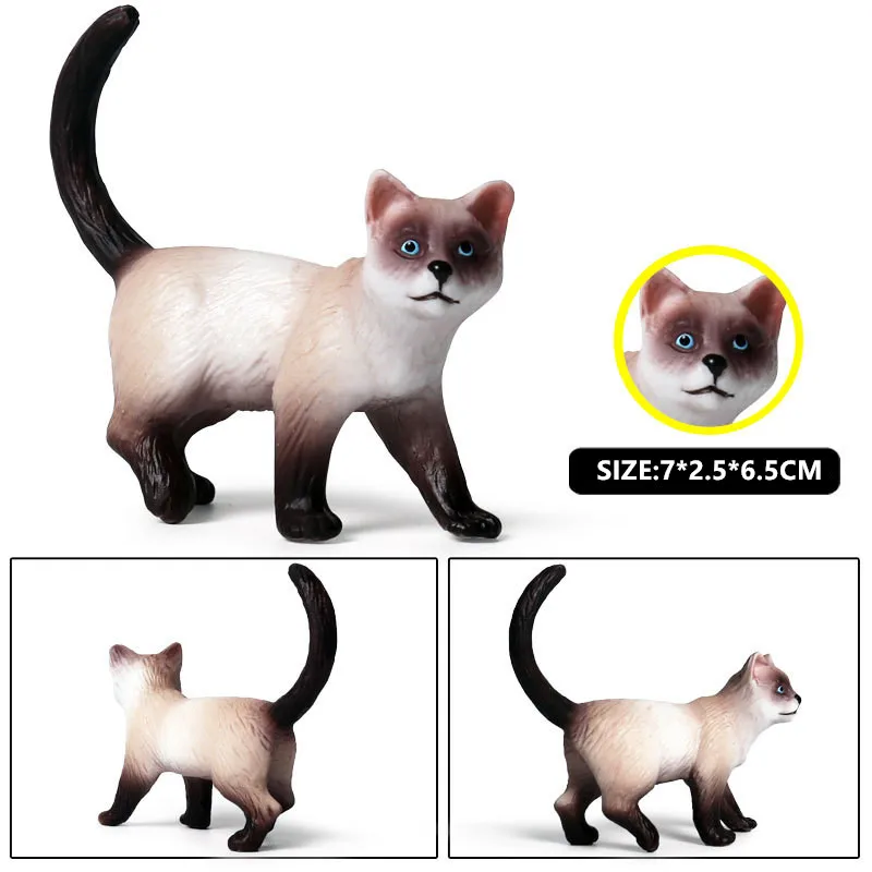 Детский игрушечный набор кошек с коротким хвостом, черный и белый котенок, Игрушечная модель