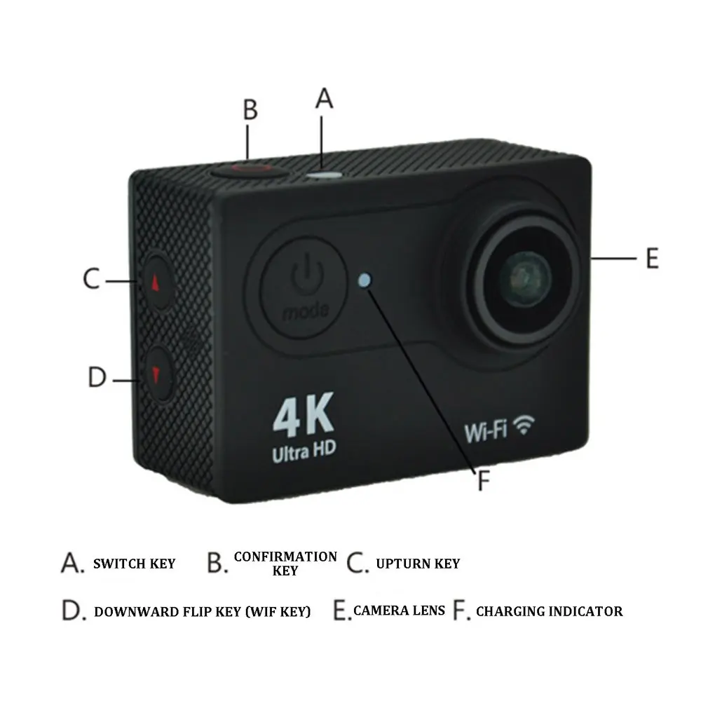 Оригинальная Экшн-камера Ultra HD 4 K/30fps WiFi 2," 170D, водонепроницаемая камера для подводного плавания, Спортивная камера на шлем