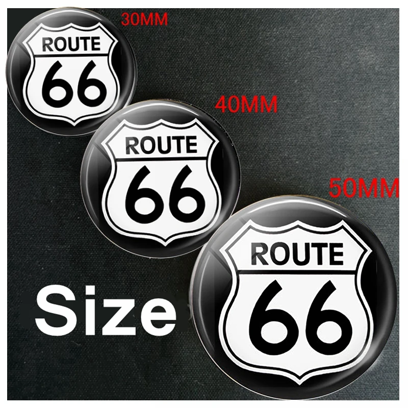 Route 66 Sign Fridge Magnet 30mm 50mm Glass Cabochon Magnetic Refrigerator Stickers Note Holder Home Decor Travel Gifts