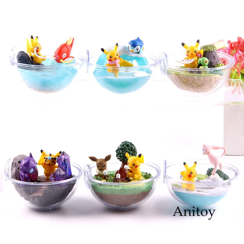 

Monsters Pika Magikarp Mewtwo Caterpie Eevee Action Figure Hot Toy PVC Collection Model Toy 6pcs/set