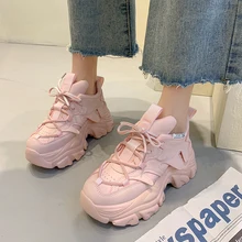 pink chunky sneakers