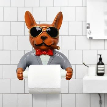 

Bathroom pendant statuette roll tissue box animal dog statue sculpture wall mount household
