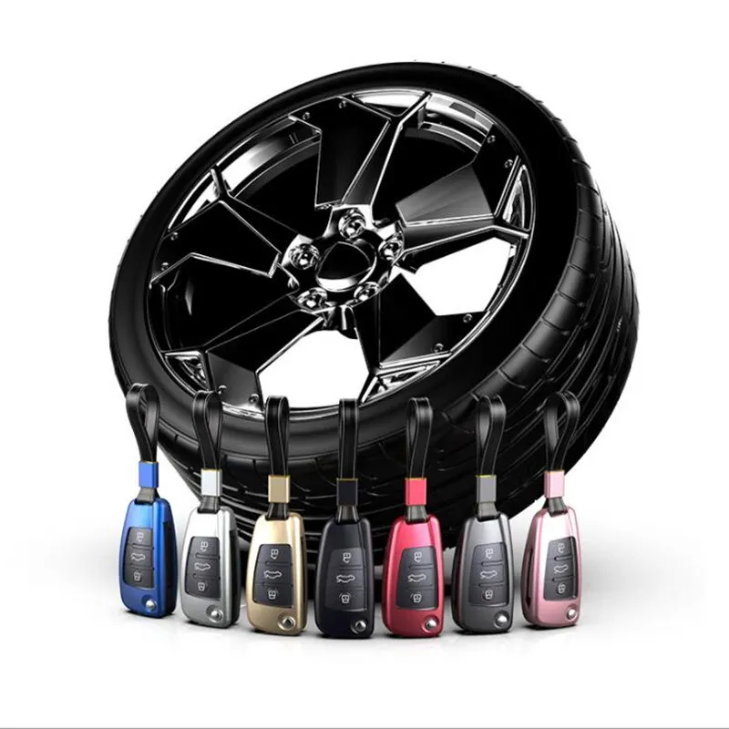 

Car Key Case Auto Key Protection Cover For Audi C6 A7 A8 R8 A1 A3 A4 A5 Q7 Car Holder Shell Aluminum alloy Colorful Car-Styling
