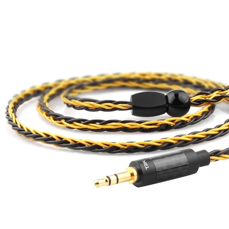 TRN T1 8 Stroke Headphone Upgrade Cable Gold Plated Silver Plated Mixed 268 Wire Stereo o Cable MMCX 