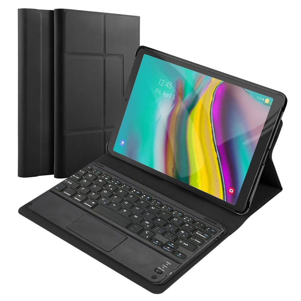 10,5 дюймов Французский/Испанский клавиатура для samsung Galaxy Tab S5e сенсорный Bluetooth испанская клавиатура+ кожаный чехол защитный чехол - Цвет: Spanish Keyboard
