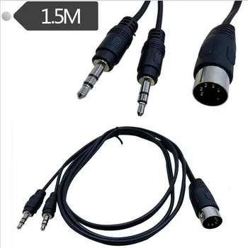 

2*3.5 dual audio plug turn MIDI 5 core adapter cable audio output MIDI5 core DIN5P 1.5 m