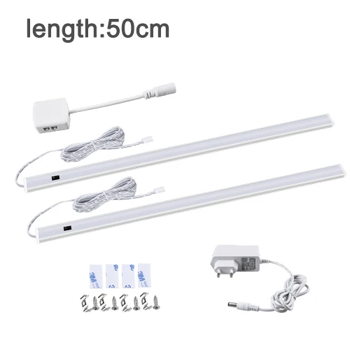 Hand Sweep Switch Under Cabinet Kitchen LED Light Bedroom Wardrobe Closet Night Lights 30/40/50cm LED Bar Light Indoor Home Lamp - Цвет: 2x50cm With Power