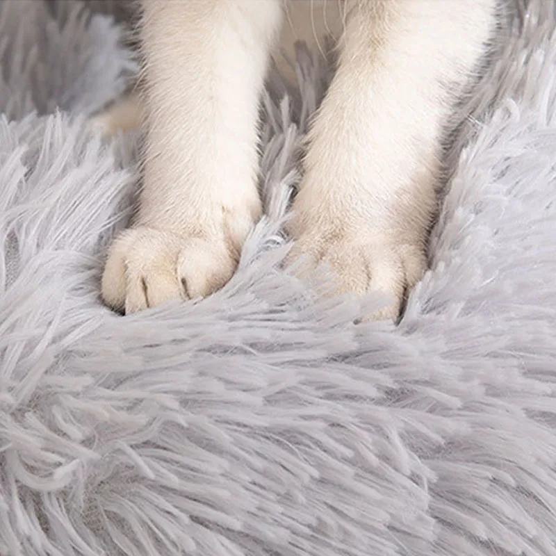 Meijuner 2021 New Long Plush Pet Bed Super Soft Round Dog Bed Washable Dog Kennel Pet Supplies Cushion For Dog Cat Big Cushion