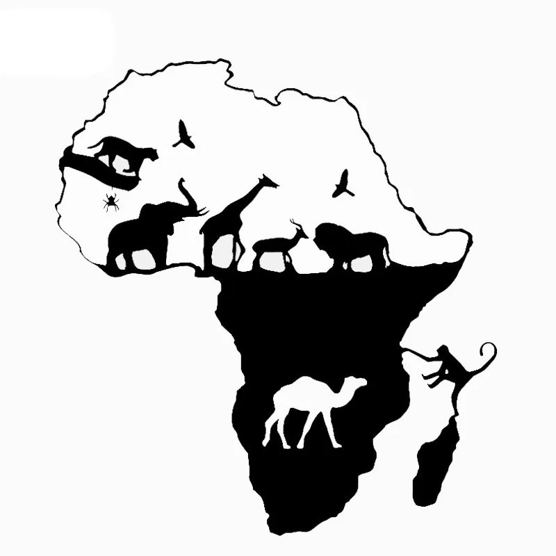 7140 Wild Animal Zoo Africa карта Цветочные наклейки украшение Автомобильная наклейка