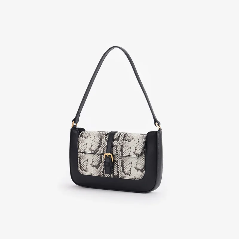 serpentine Classic fashion ladies handbag casual women Baguette bag brand style shoulder bags ALLIGATOR cowhide split leather - Цвет: serpentine