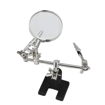 

60mm 5x Magnifying Glass Clamp Tool Desktop Electronic Maintenance Soldering SL