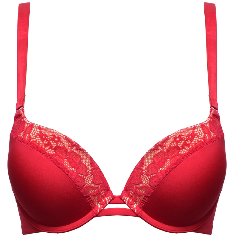 

Hot Sales Everyday Push Up Padded Bras for Women Lace Plus Size Bra Sexy Add Cup Underwire Brassiere A B C D DD E Cup