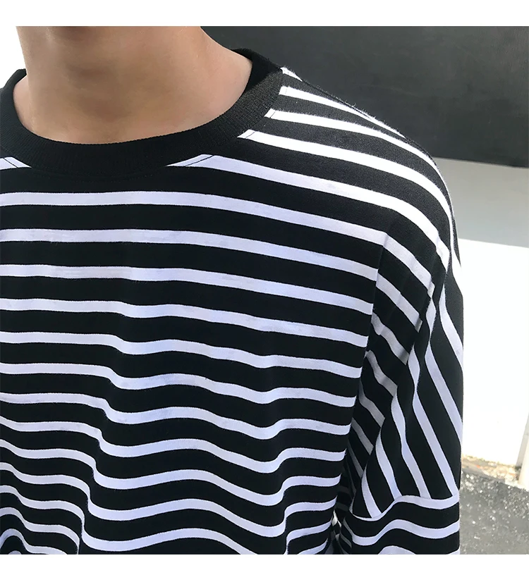 Осенняя Новинка Harajuku Корейская версия пары индивидуальная повседневная мужская полосатая рубашка с длинными рукавами