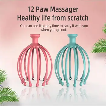 

12 Claw Scalp Massager Steel Ball Head Massage Relaxing Scalp Massage Acupoint Soothing Head Massage Five Finger Massager Head