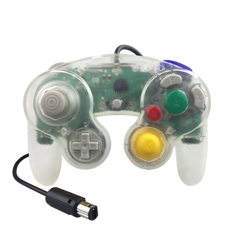 Классический проводной контроллер джойстика Джойстик Геймпад для NAND для Gamecube контроллер для wii вибрационная игра - Цвет: Transparent color