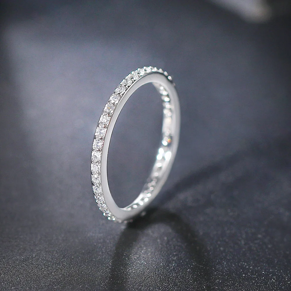 Small Cute Dainty Rings For Women Full Round Zircon Female Ring Finger Accessories Silver Color Jewelry Korean R638