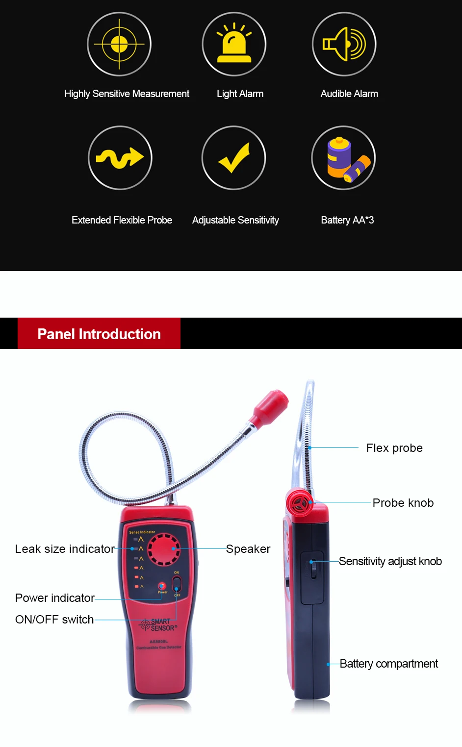 AS8800L Gas Analyzer Combustible gas detector (2)