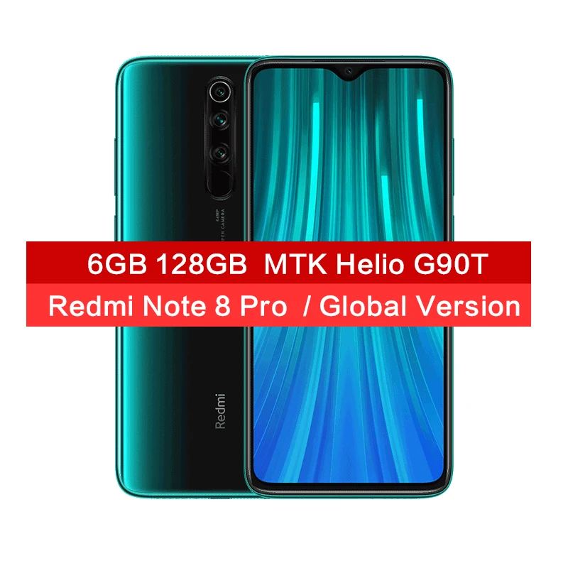 Green 6GB 128GB Глобальная версия Xiaomi Redmi Note 8 Pro 64MP Quad camera 6 ГБ 128 Гб Смартфон NFC 4500 мАч 18 Вт MTK Helio G90T 6,5" FHD Смартфон - Цвет: Green 6GB 128GB