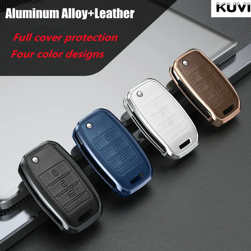 Alloy Leather Folding Car Key Cover Protection For Kia Sid Rio Soul Sportage Ceed Sorento Cerato K2 K3 K4 K5 Remote Case Protect - - Racext™ - Kia REMOTE CONTROLS AND KEYS - Racext 111